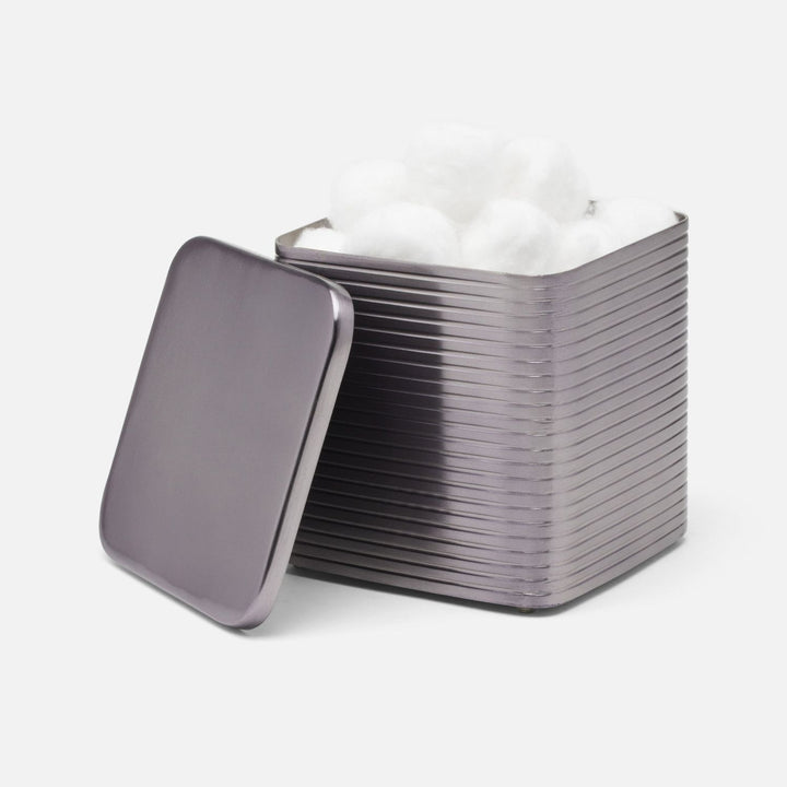 Adelaide, Pewter, Canister, Square Straight, Large, Stainless Steel