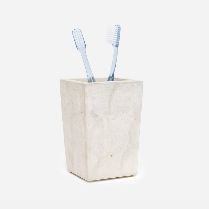 Andria, Pearlized, Brush Holder, Square Tapered, Capiz