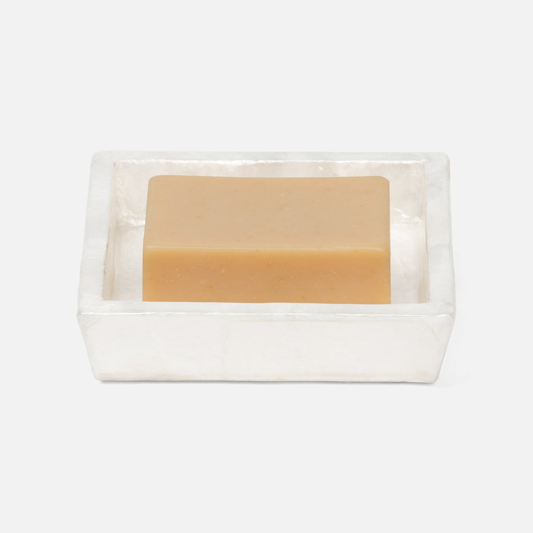 Andria, Smoked, Soap Dish, Rectangular Tapered, Capiz