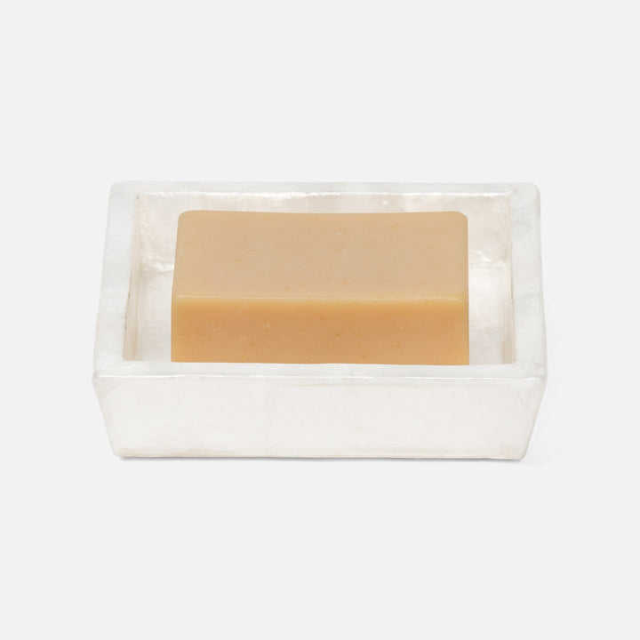 Andria, Smoked, Soap Dish, Rectangular Tapered, Capiz
