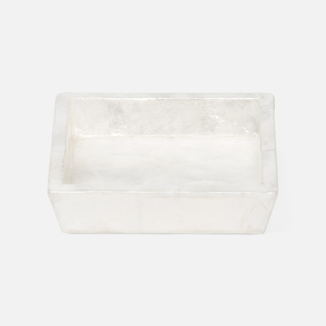 Andria, Pearlized, Soap Dish, Square Tapered, Capiz