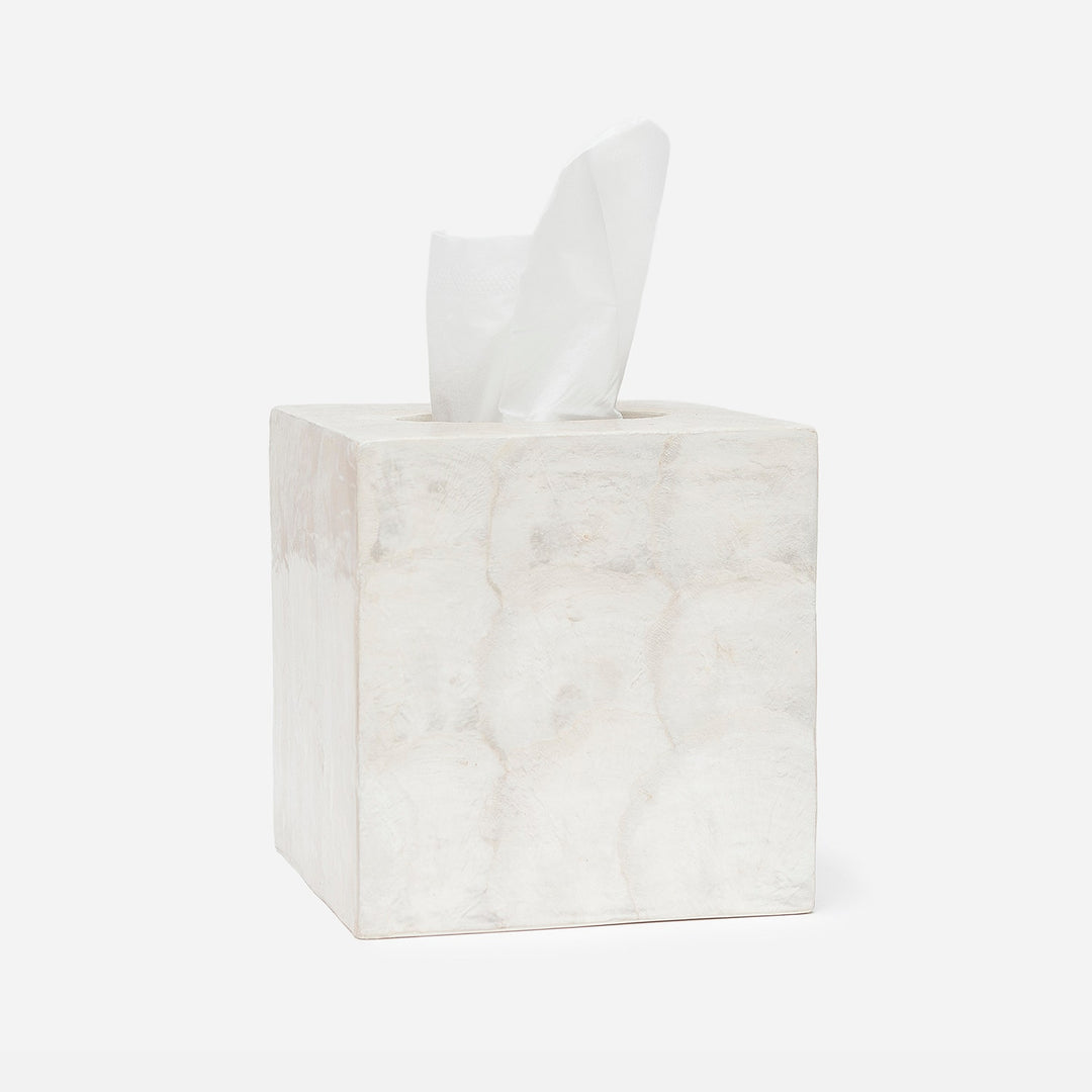 Andria, Pearlized, Tissue Box, Square Straight, Capiz