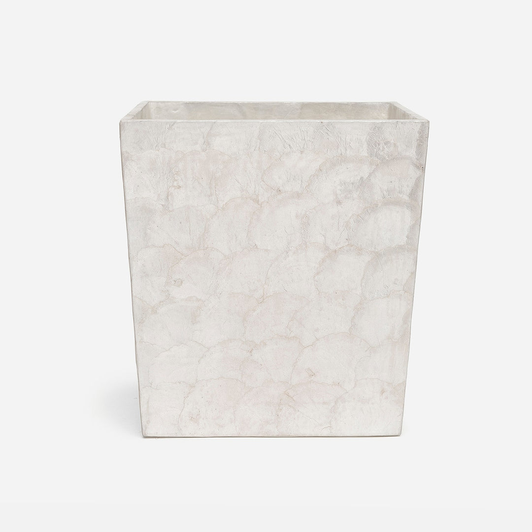 Andria, Pearlized, Wastebasket, Rectangular Tapered, Capiz