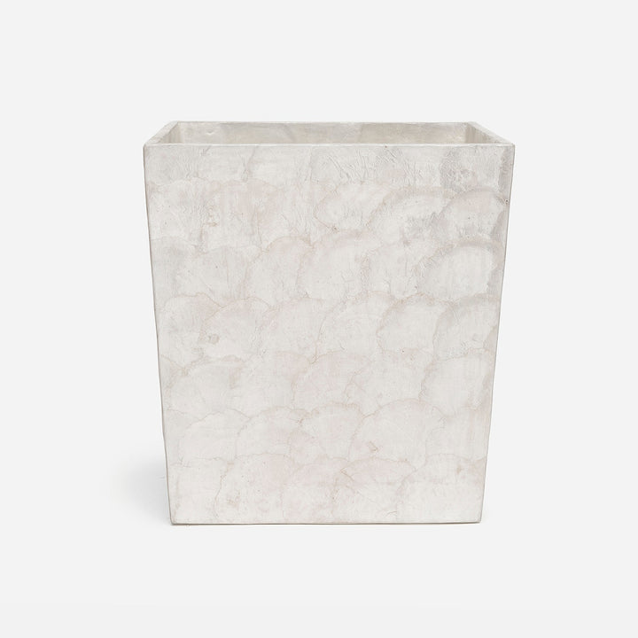 Andria, Pearlized, Wastebasket, Rectangular Tapered, Capiz