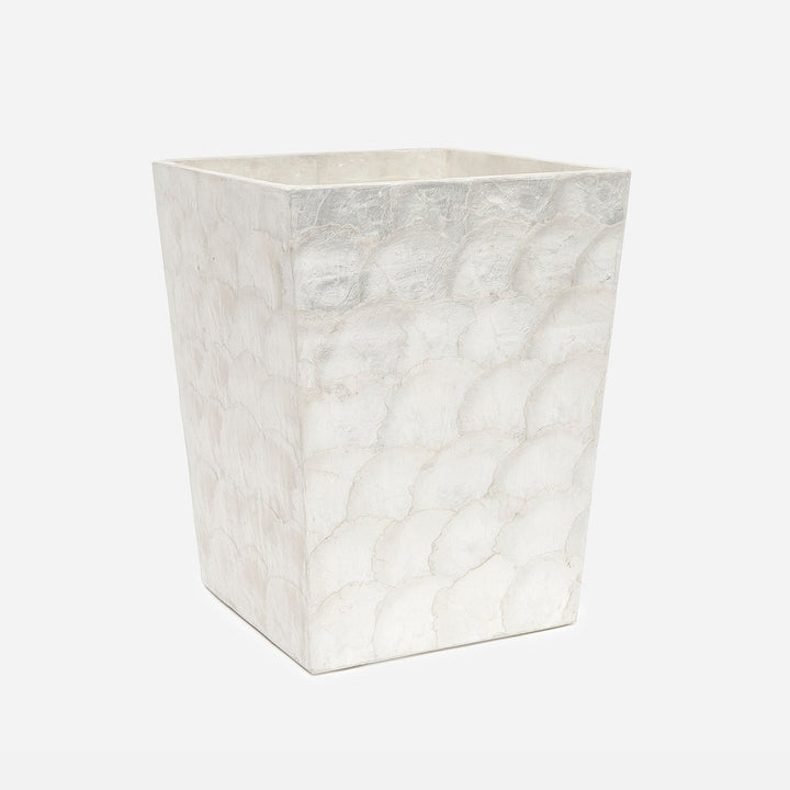 Andria, Pearlized, Wastebasket, Square Tapered, Capiz