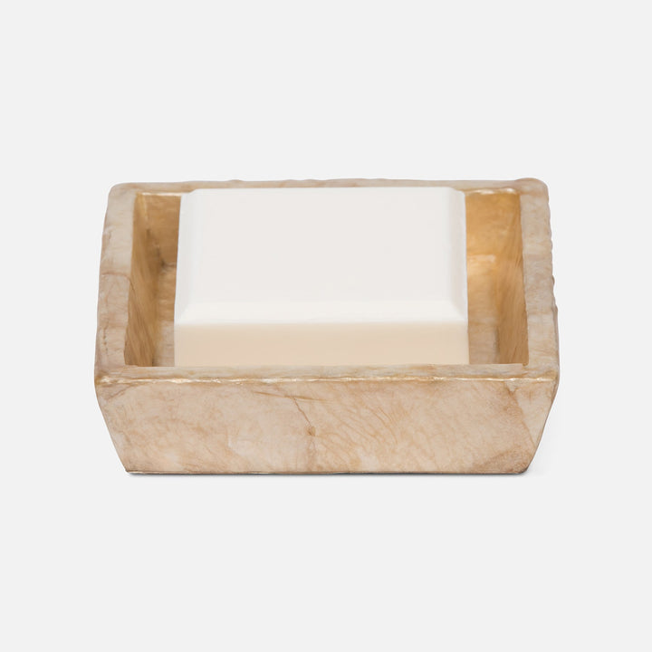 Andria, Smoked, Soap Dish, Square Tapered, Capiz