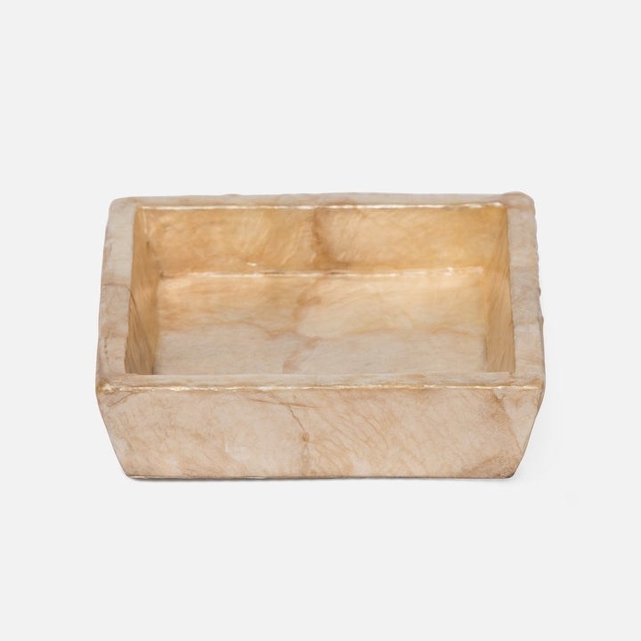 Andria, Smoked, Soap Dish, Square Tapered, Capiz