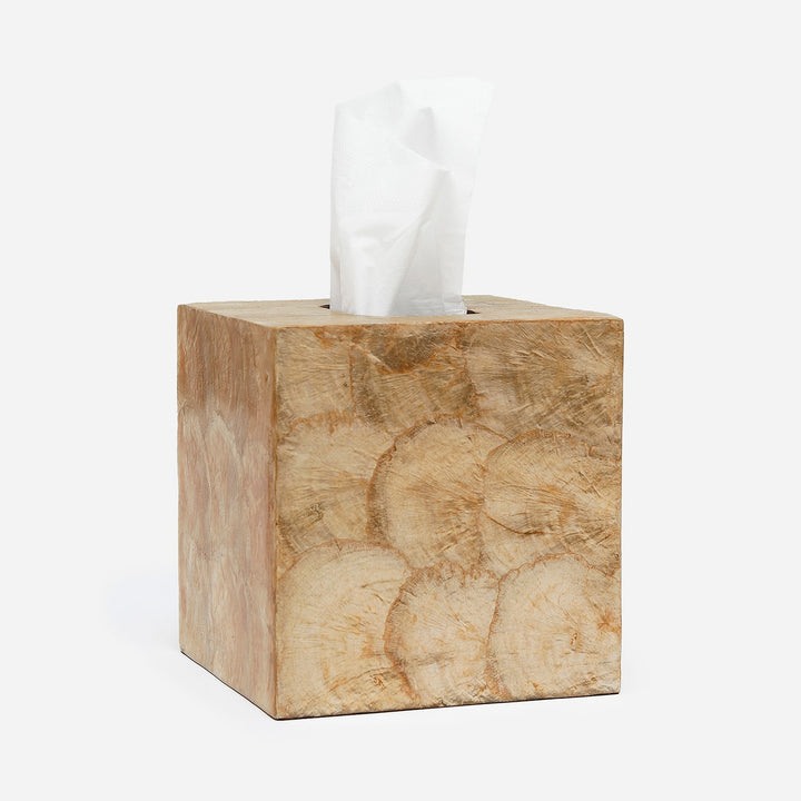 Andria, Smoked, Tissue Box, Square Straight, Capiz