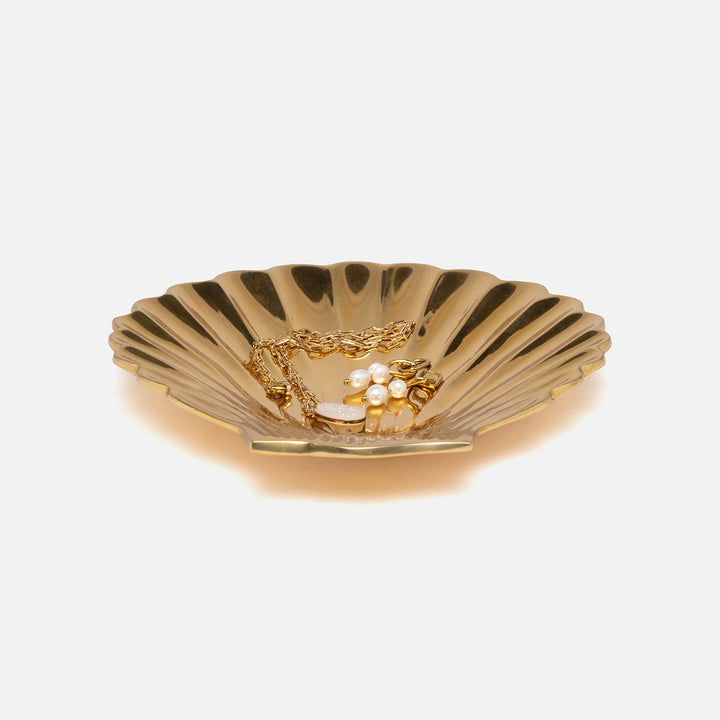 Arista, Polished Gold, Clam Shell Bath Accessory, Brass, S/2