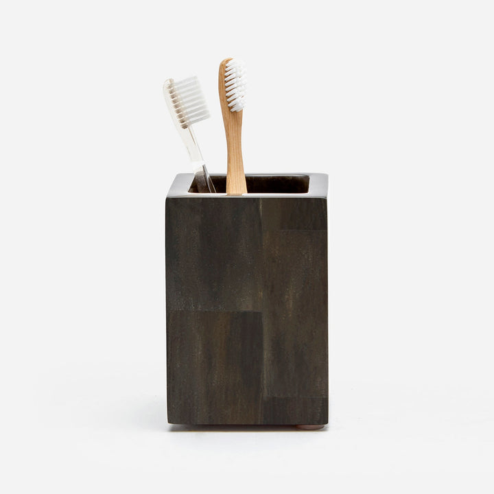 Arles, Dark, Brush Holder, Square Straight, Faux Horn