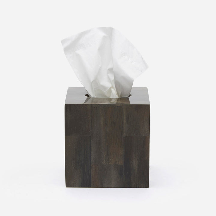 Arles, Dark, Tissue Box, Square Straight, Faux Horn