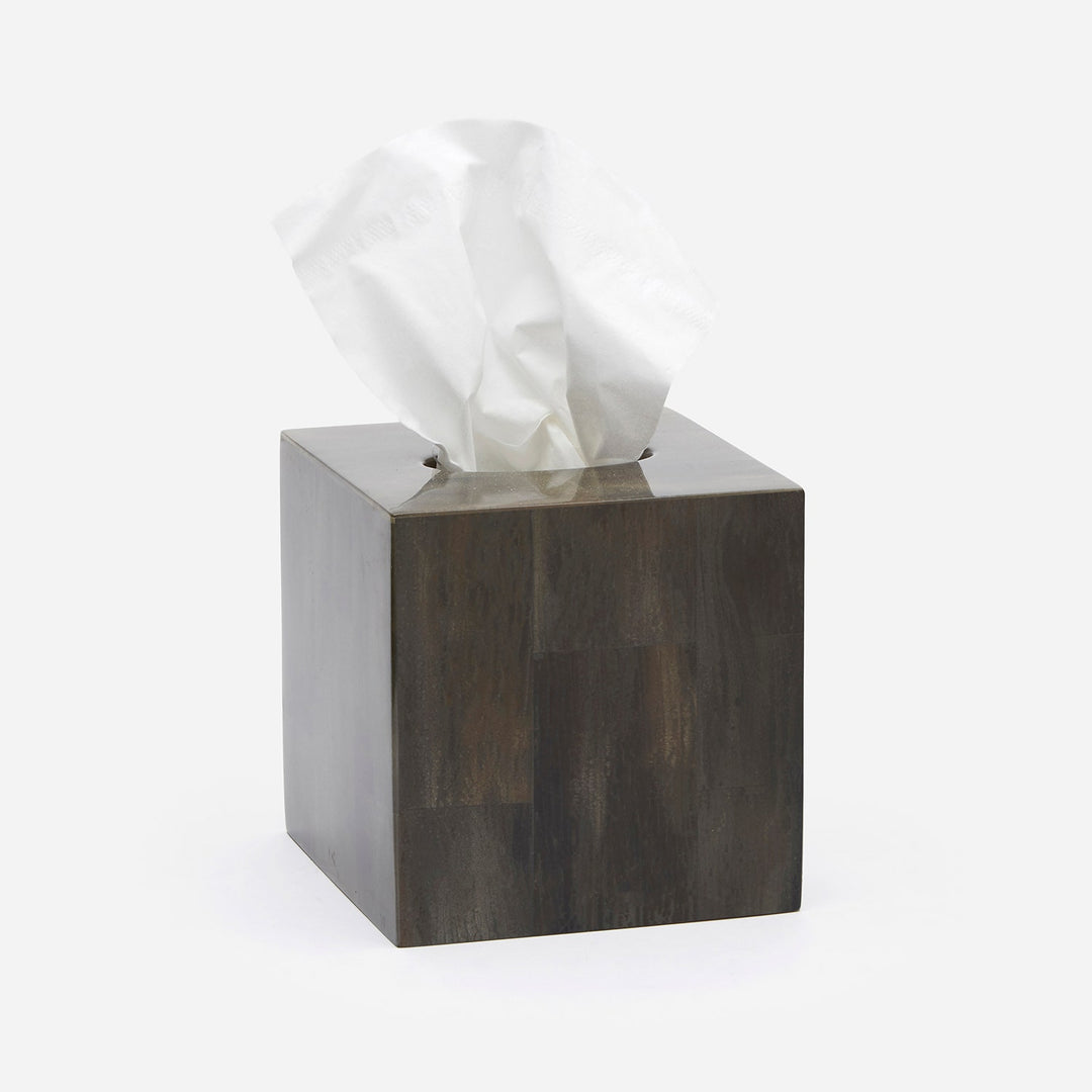 Arles, Dark, Tissue Box, Square Straight, Faux Horn