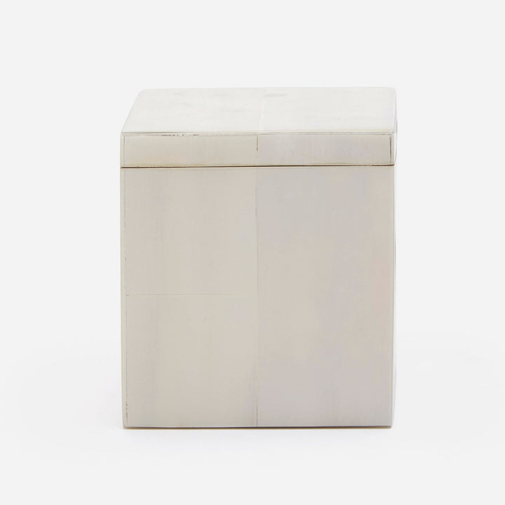Arles, White, Canister, Square Straight, Faux Horn