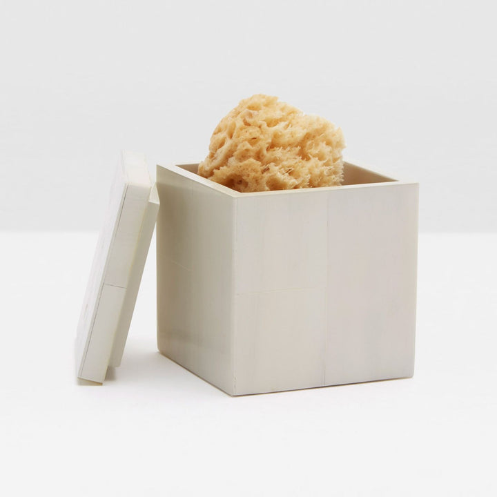 Arles, White, Canister, Square Straight, Faux Horn