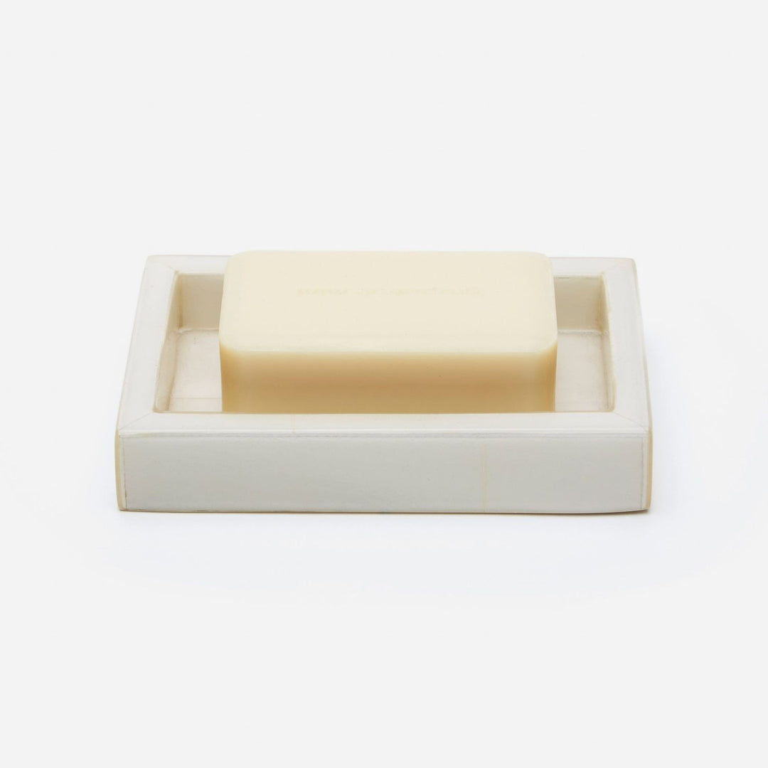 Arles, White, Soap Dish, Rectangular Straight, Faux Horn