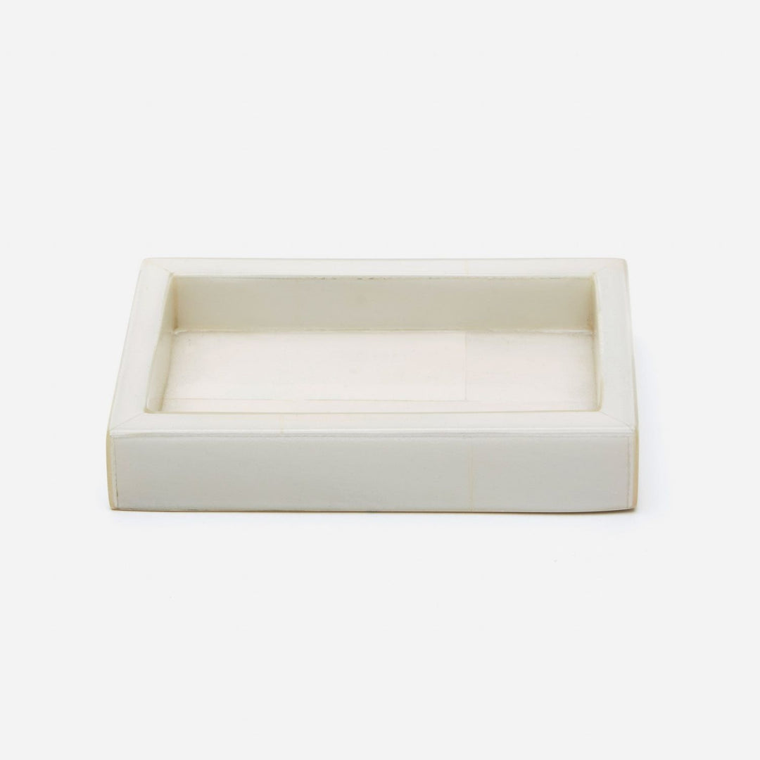 Arles, White, Soap Dish, Rectangular Straight, Faux Horn