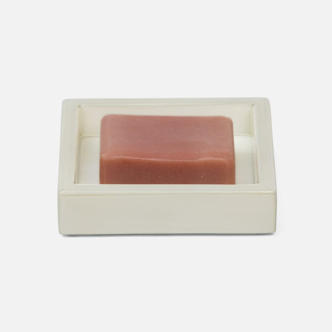 Arles, White, Soap Dish, Square Straight, Faux Horn