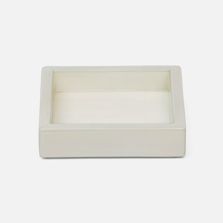 Arles, White, Soap Dish, Square Straight, Faux Horn