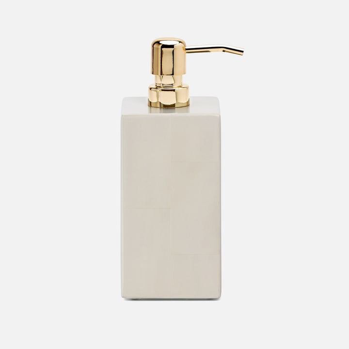 Arles, White, Xl Soap Pump, Square Straight Faux Horn