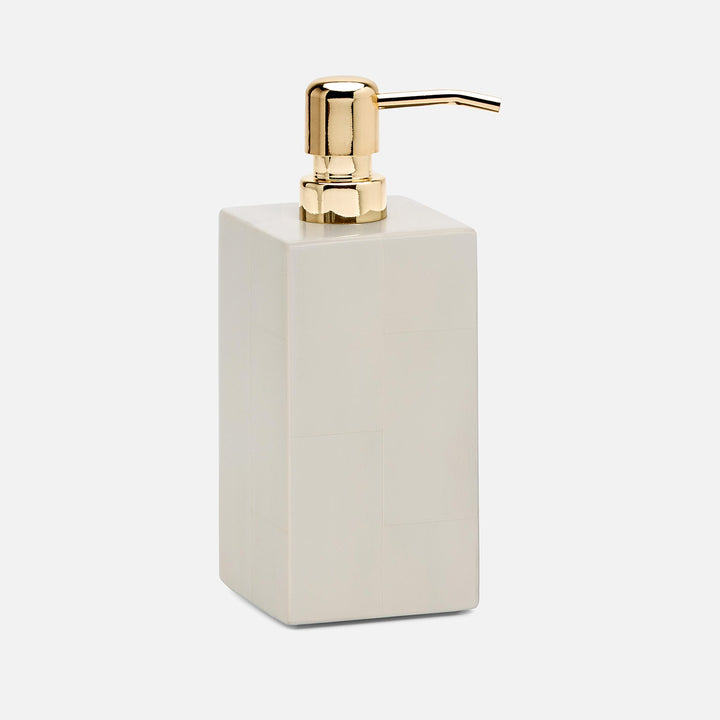 Arles, White, Xl Soap Pump, Square Straight Faux Horn