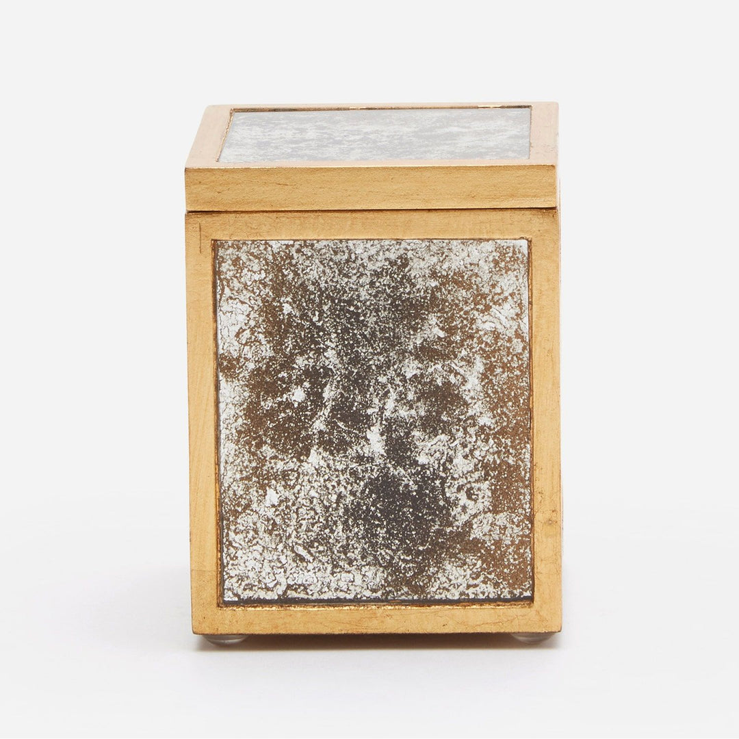 Atwater, Antiqued Gold, Canister, Small, Square Straight, Antique Mirror