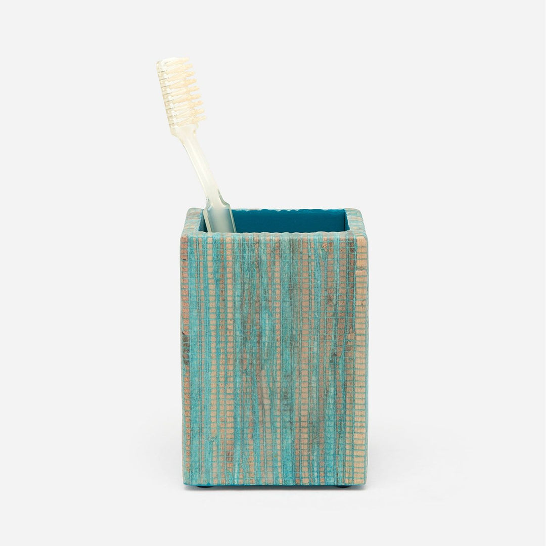 Bali, Aqua, Brush Holder, Square Straight, Water Hyacinth