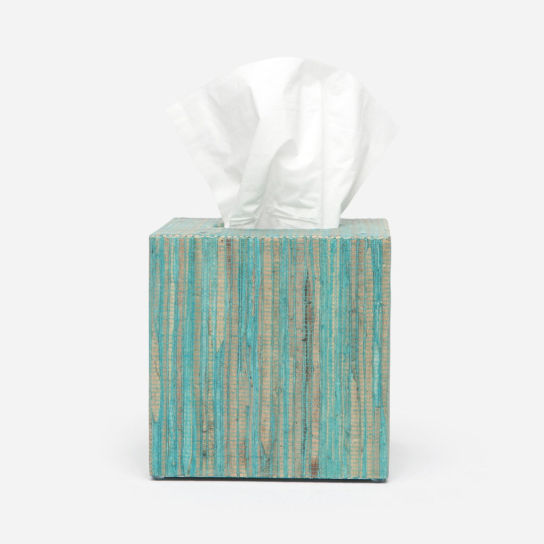 Bali, Aqua, Tissue Box, Square Straight, Water Hyacinth