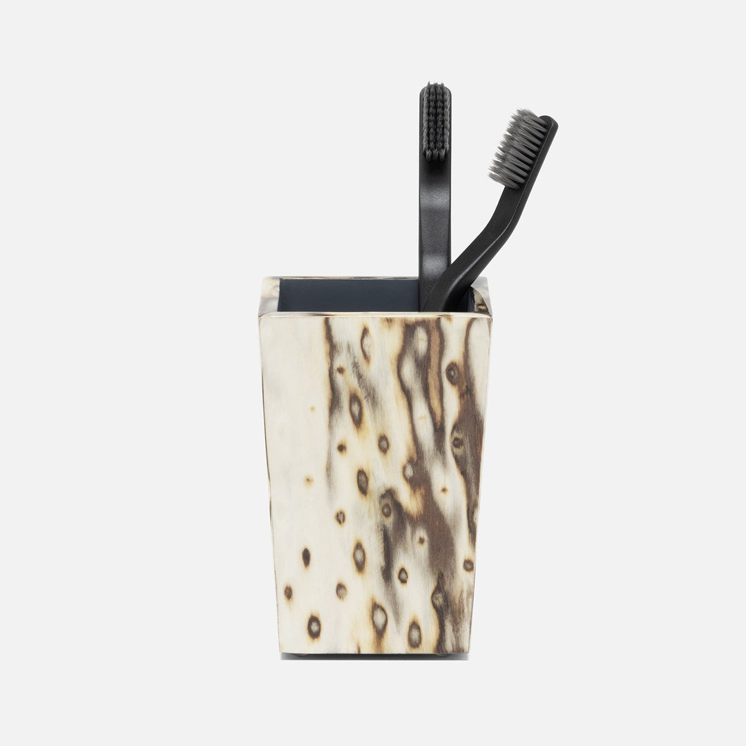 Bisbee, Maple, Brush Holder, Square Tapered, Birdseye Burl Veneer