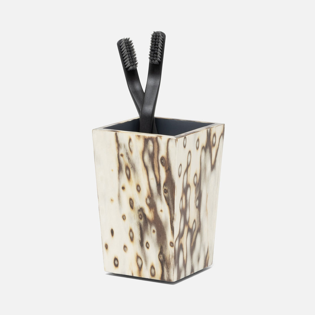 Bisbee, Maple, Brush Holder, Square Tapered, Birdseye Burl Veneer