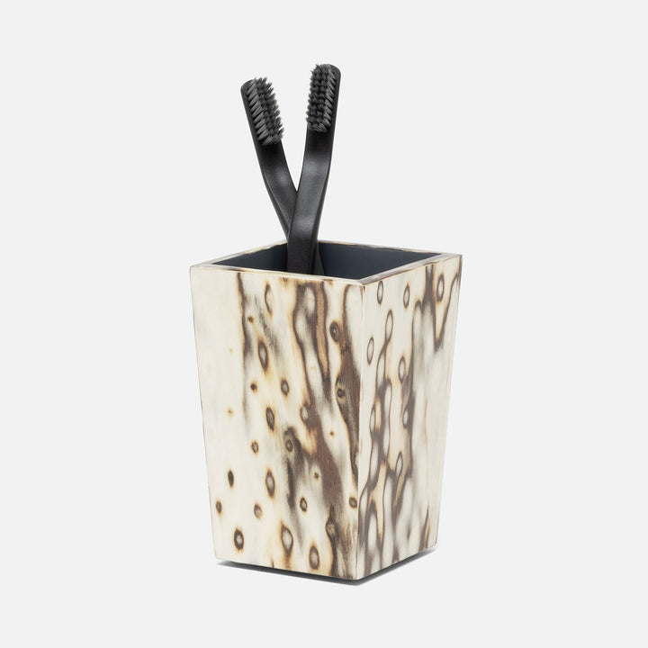 Bisbee, Maple, Brush Holder, Square Tapered, Birdseye Burl Veneer