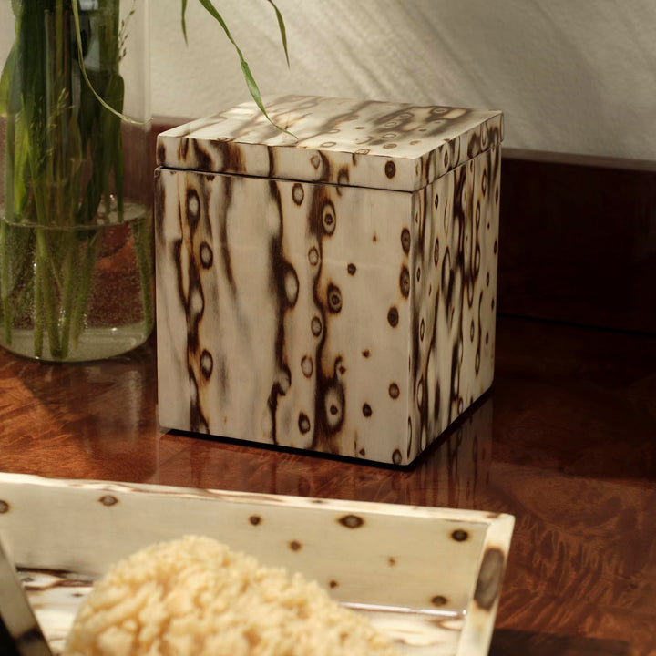 Bisbee, Maple, Canister, Square Straight, Large, Birdseye Burl Veneer