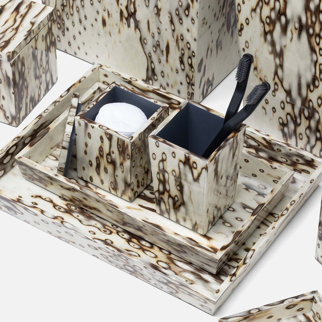 Bisbee, Maple, Nested Trays, Rectangular Tapered, Birdseye Burl Veneer, S/2