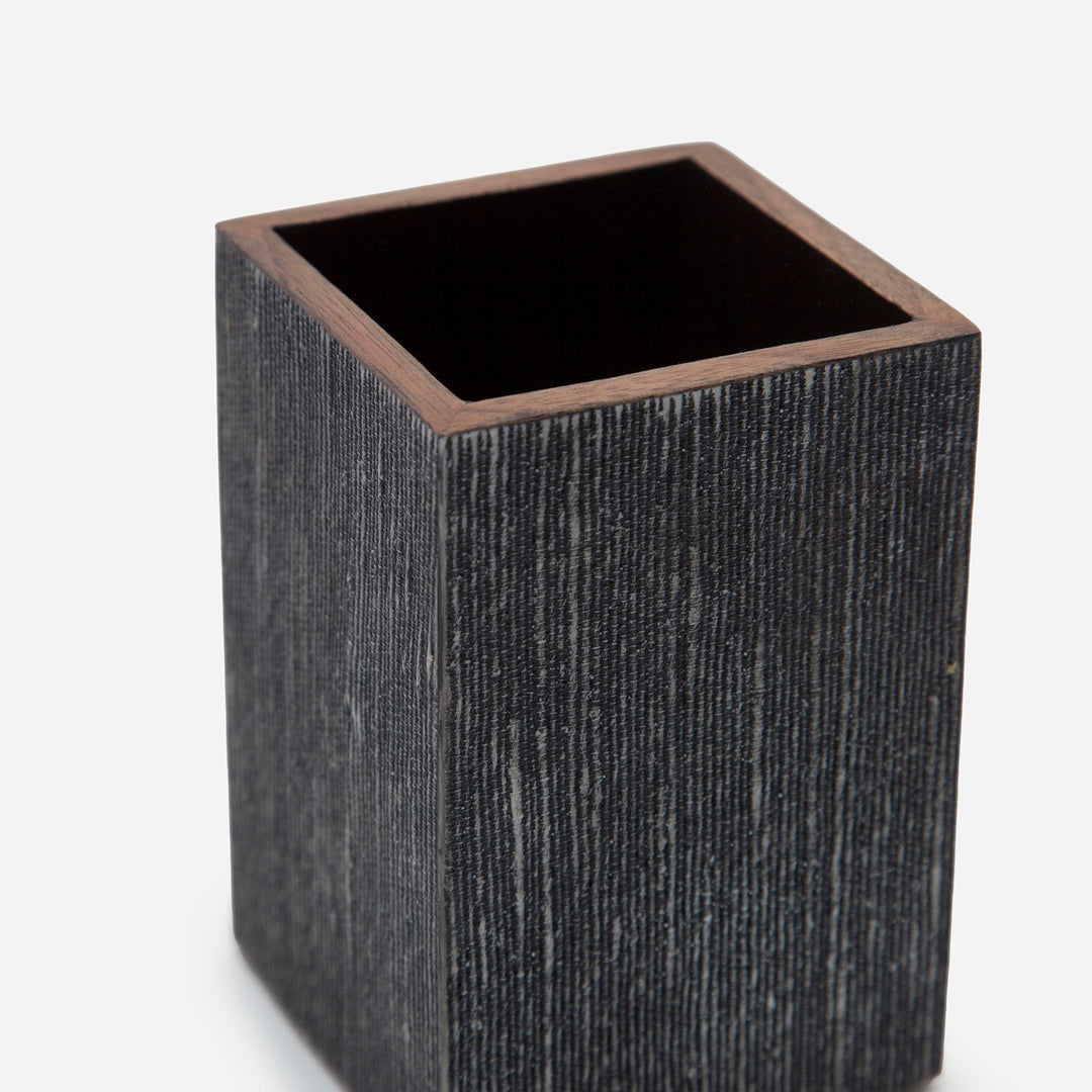 Bruges, Charcoal, Brush Holder, Square Straight, Faux Silk