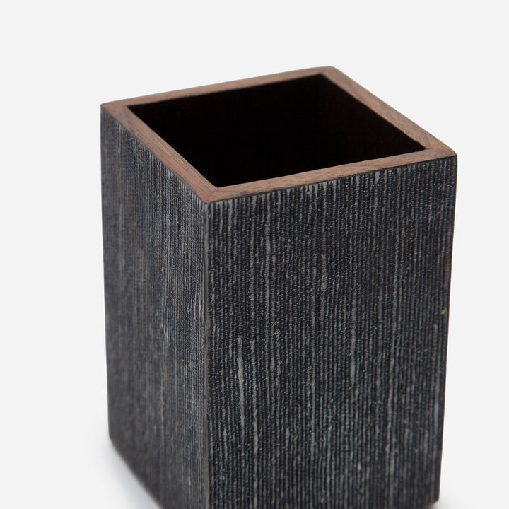 Bruges, Charcoal, Brush Holder, Square Straight, Faux Silk