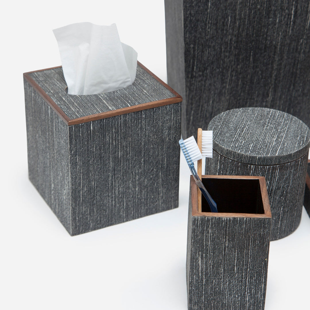 Bruges, Charcoal, Brush Holder, Square Straight, Faux Silk