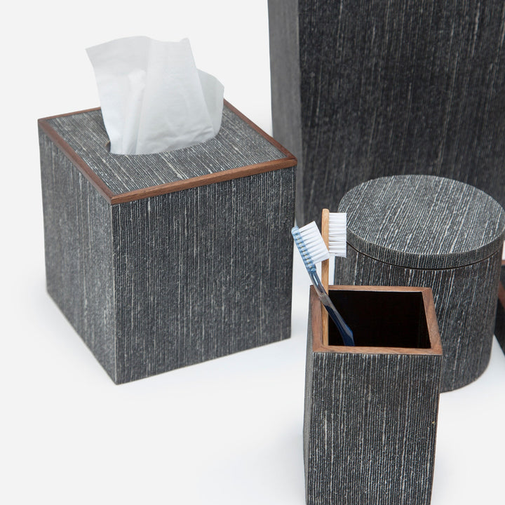 Bruges, Charcoal, Brush Holder, Square Straight, Faux Silk