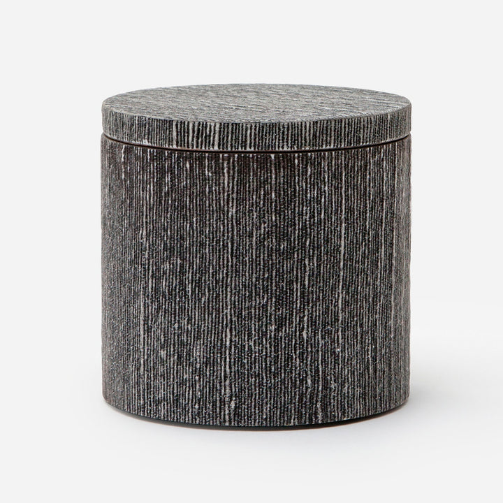 Bruges, Charcoal, Canister, Round, Faux Silk