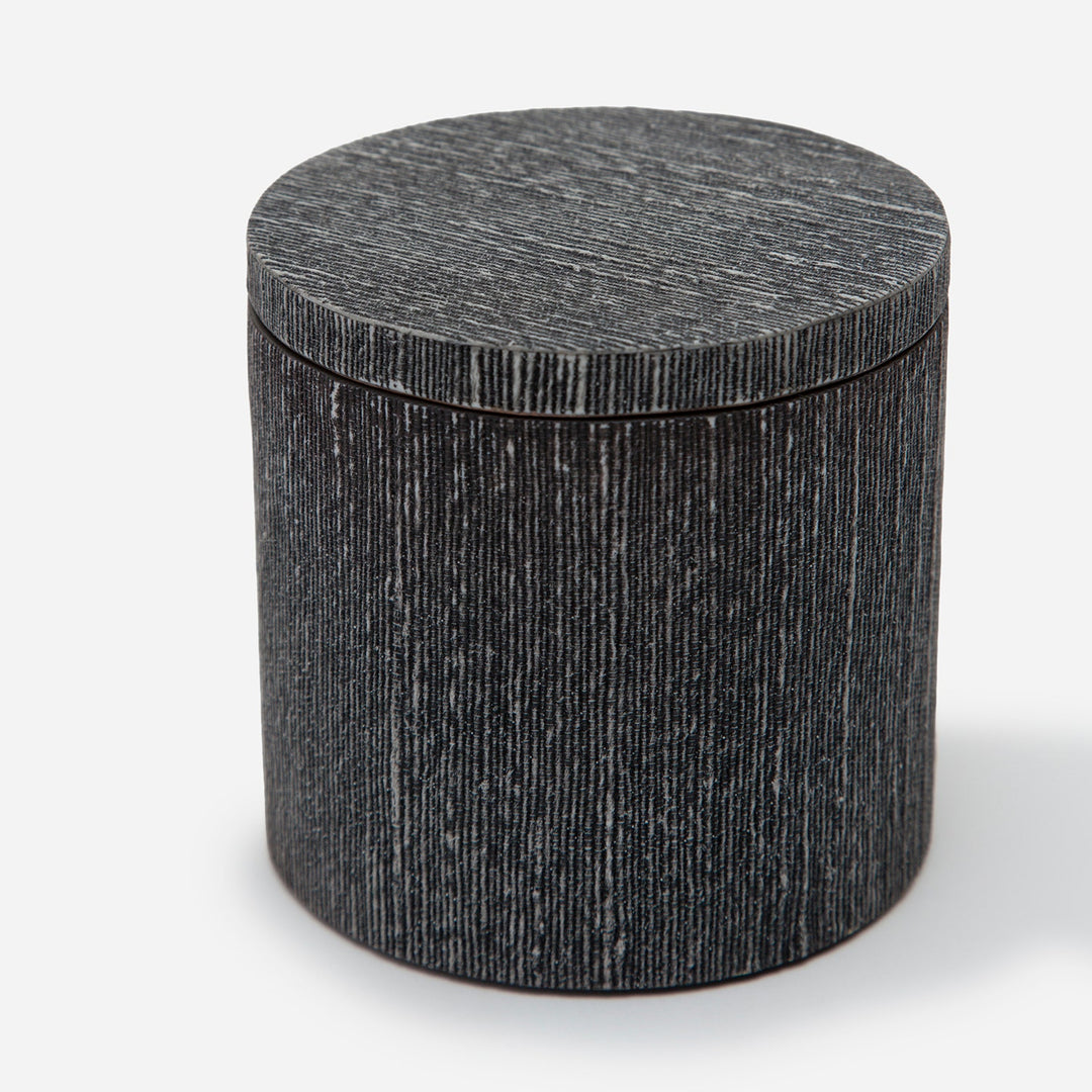 Bruges, Charcoal, Canister, Round, Faux Silk