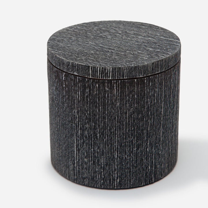 Bruges, Charcoal, Canister, Round, Faux Silk