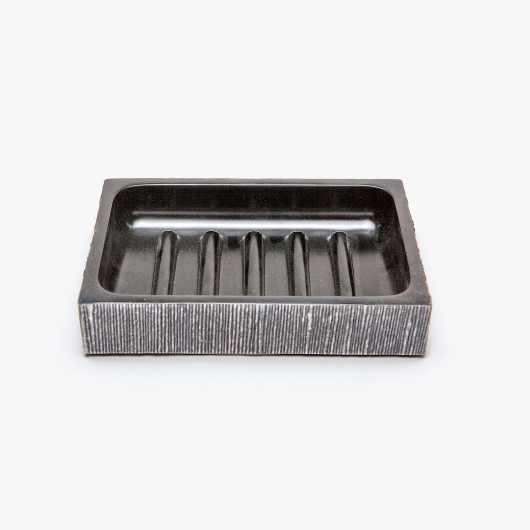 Bruges, Charcoal, Soap Dish, Rectangular Straight, Faux Silk