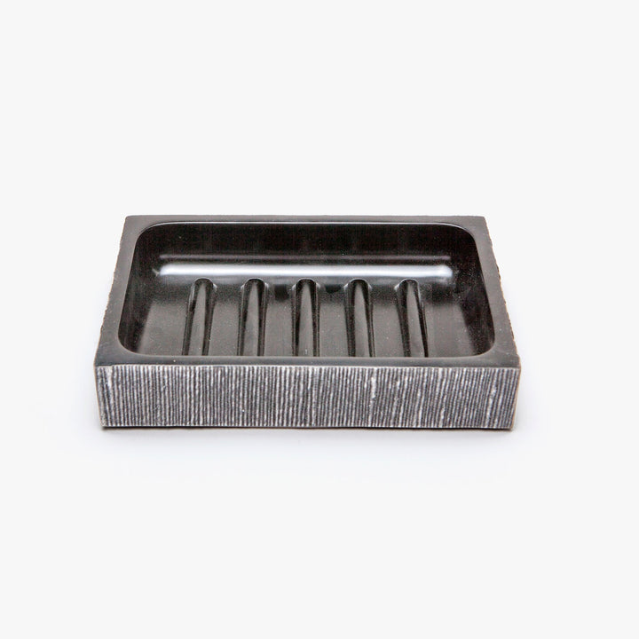 Bruges, Charcoal, Soap Dish, Rectangular Straight, Faux Silk