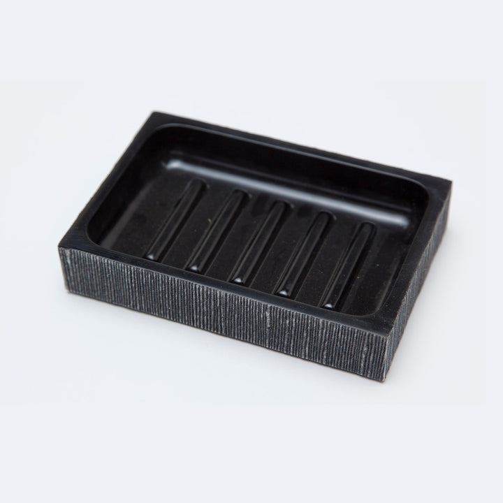 Bruges, Charcoal, Soap Dish, Rectangular Straight, Faux Silk