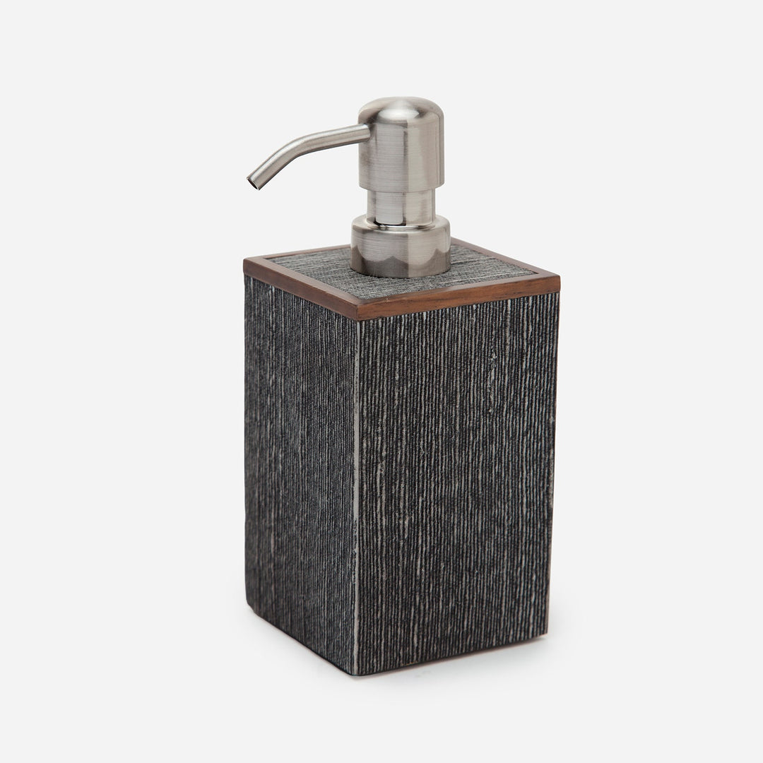 Bruges, Charcoal, Soap Pump, Square Straight, Faux Silk