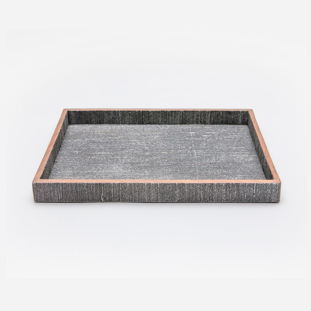 Bruges, Charcoal, Nested Trays, Rectangular Straight, Faux Silk, S/2