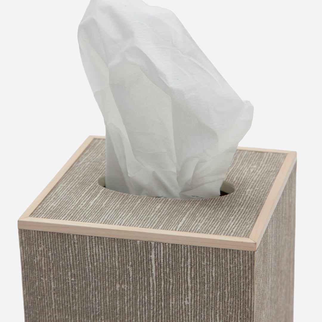 Bruges, Sand, Tissue Box, Square Straight, Faux Silk