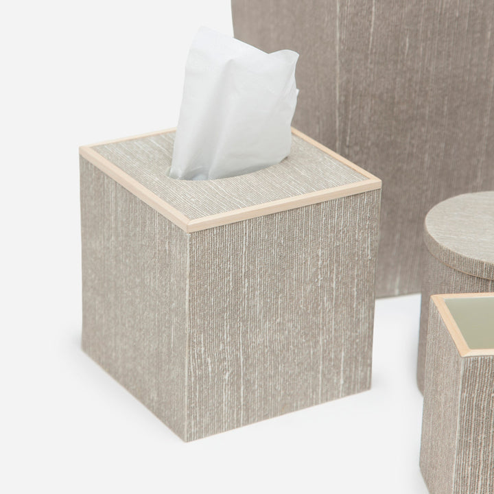 Bruges, Sand, Tissue Box, Square Straight, Faux Silk