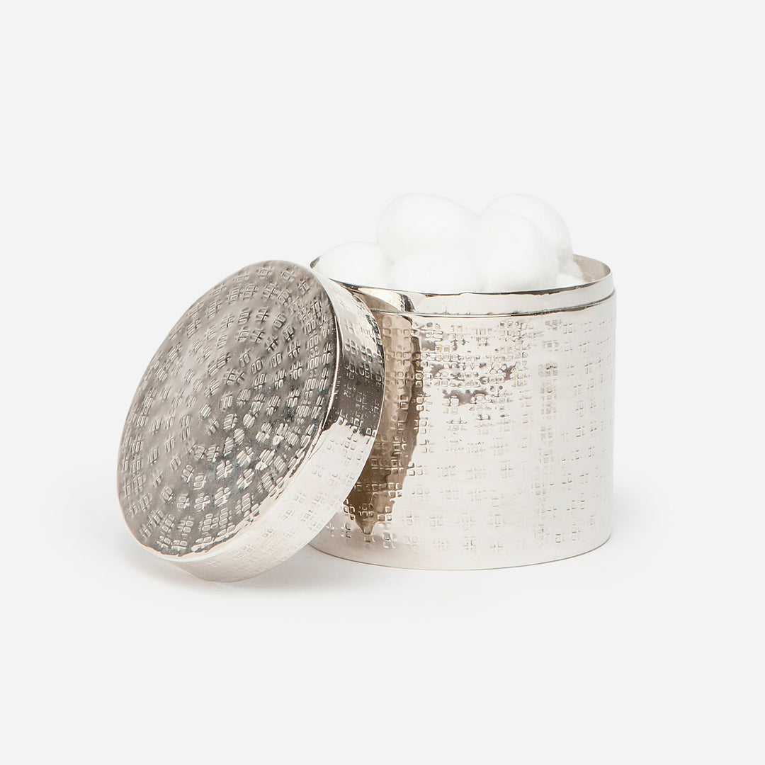 Buren, Shiny Nickel, Canister, Round, Etched, Metal
