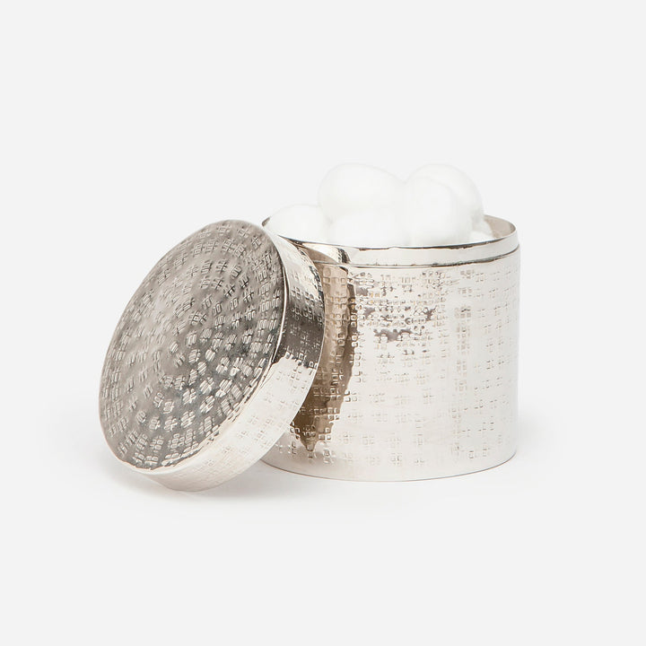 Buren, Shiny Nickel, Canister, Round, Etched, Metal