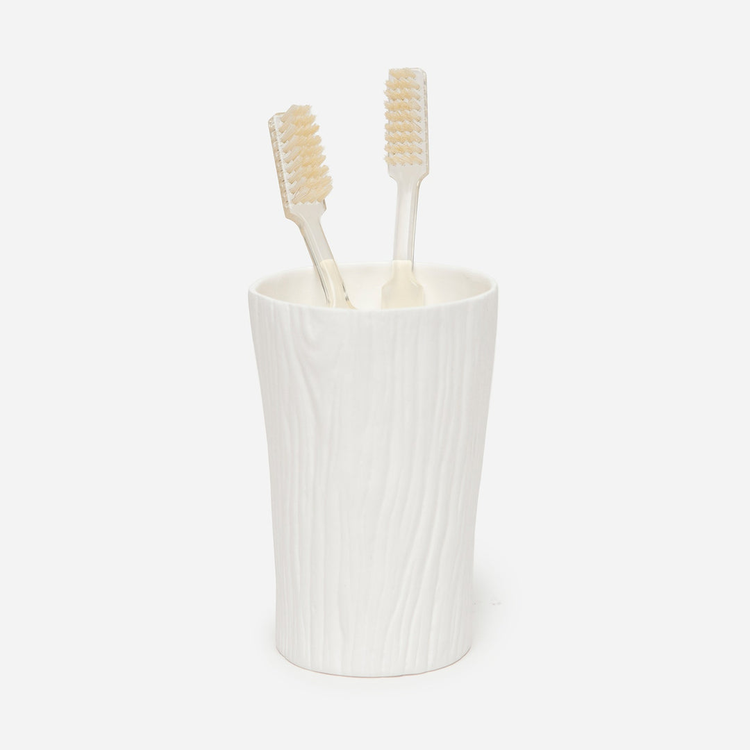 Burma, White, Brush Holder, Round Tapered, Porcelain Driftwood