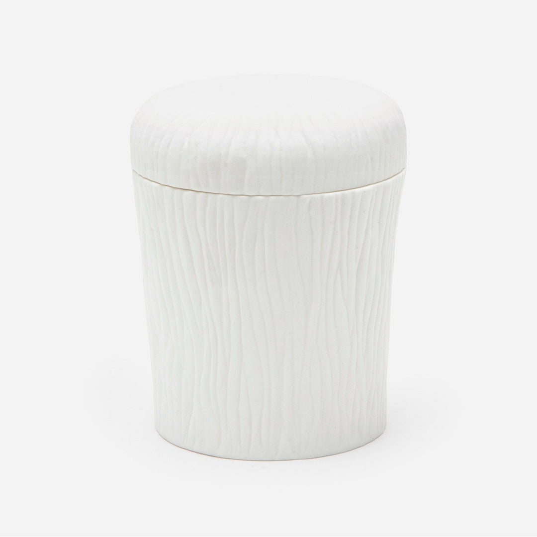 Burma, White, Canister, Round Tapered, Porcelain Driftwood